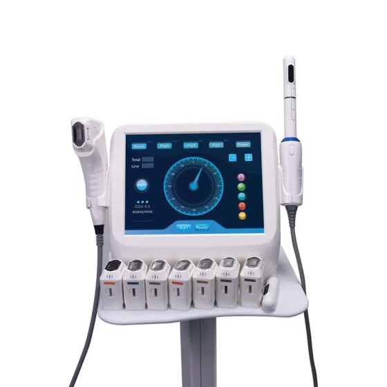 2IN1 Non-invasive Desktop Hifu Ultrasound Skin Tightening Ultrasound Therapy Machine Professional 4d Hifu 7d Standard Cartridges
